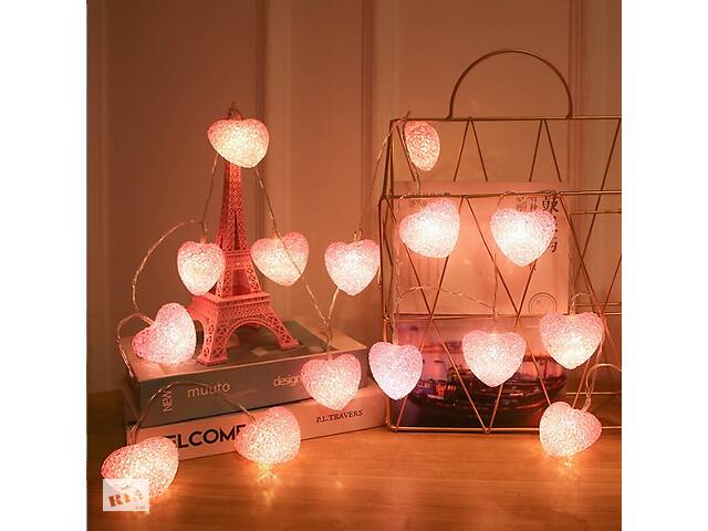 Гирлянда B-Led Сердца 20 лампочек на 3м от сети розовые