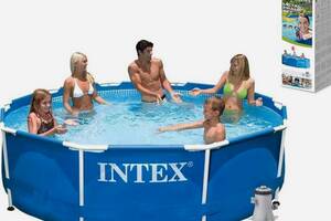 Каркасный бассейн Intex 28202, 305 x 76 см с фильтром-насосом 1250л/час, 4485л Купи уже сегодня!