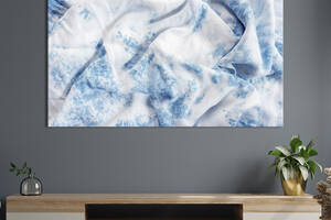 Картина абстракция для офиса KIL Art Белая простынь с голубыми узорами 51x34 см (1041-1)