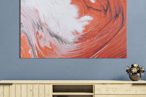 Картина абстракция для офиса KIL Art Бело-красная воронка 75x50 см (1103-1)