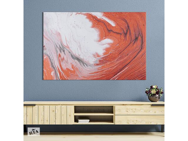 Картина абстракция для офиса KIL Art Бело-красная воронка 122x81 см (1103-1)