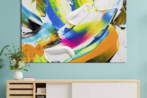 Картина абстракция для офиса KIL Art Богатое сочетание ярких цветов 75x50 см (1056-1)