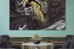 Картина абстракция для офиса KIL Art Черно-желтый градиент на белом 75x50 см (1139-1)