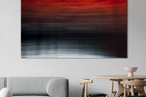 Картина абстракция для офиса KIL Art Элегантный переход между красным и чёрным 122x81 см (1093-1)