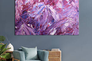 Картина абстракция для офиса KIL Art Фиолетово-розовый градиент 75x50 см (1175-1)