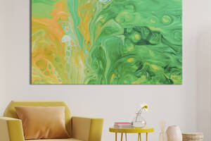Картина абстракция для офиса KIL Art Градиенты зелено-желтых оттенков 75x50 см (1108-1)