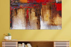Картина абстракция для офиса KIL Art Контраст ярких и приглушенных цветов 122x81 см (1037-1)