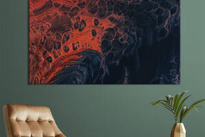 Картина абстракция для офиса KIL Art Красно черная лава 122x81 см (1110-1)