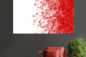 Картина абстракция для офиса KIL Art Красные мазки на белом фоне 75x50 см (1212-1)