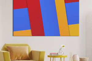 Картина абстракция для офиса KIL Art Красные, синие, оранжевые линии 51x34 см (1031-1)
