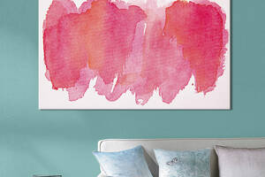 Картина абстракция для офиса KIL Art Красивые оттенки розового на белом 122x81 см (1067-1)