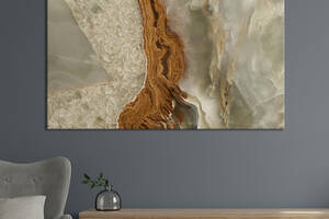 Картина абстракция для офиса KIL Art Кремовая мраморная текстура 75x50 см (1089-1)