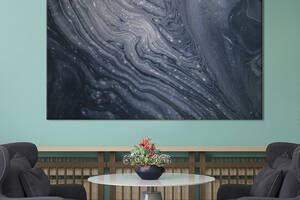 Картина абстракция для офиса KIL Art Мрачные оттенки с белыми вкраплениями 75x50 см (1023-1)