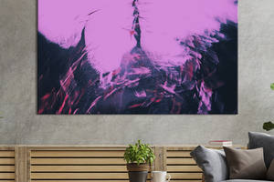 Картина абстракция для офиса KIL Art Необычный контраст розового на тёмном 122x81 см (1080-1)