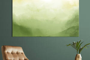 Картина абстракция для офиса KIL Art Оттенки зеленого и желтого 122x81 см (1027-1)
