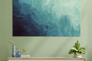 Картина абстракция для офиса KIL Art Переход тёмно синего в светло голубой 51x34 см (1045-1)