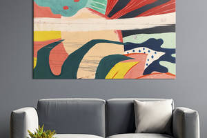Картина абстракция для офиса KIL Art Разноцветные фигуры 75x50 см (1222-1)