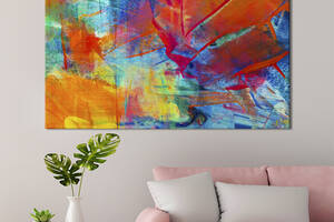 Картина абстракция для офиса KIL Art Разноцветный фон неплотных оттенков 122x81 см (1199-1)