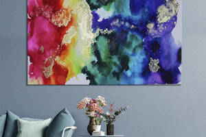 Картина абстракция для офиса KIL Art Разноцветный размытый градиент 51x34 см (1238-1)