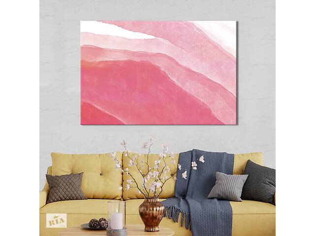 Картина абстракция для офиса KIL Art Розовый градиент на белом 75x50 см (1211-1)