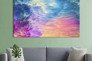 Картина абстракция для офиса KIL Art Шикарное сочетание оттенков синего, фиолетового, розового 75x50 см (1033-1)