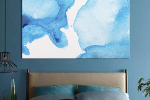 Картина абстракция для офиса KIL Art Шикарные голубые разводы 75x50 см (1038-1)