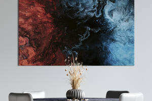 Картина абстракция для офиса KIL Art Сочетание красного и синего градиентов 75x50 см (1101-1)