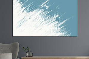 Картина абстракция для офиса KIL Art Свело голубой нежный мазок 51x34 см (1074-1)