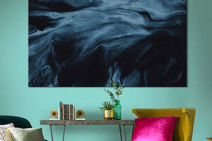 Картина абстракция для офиса KIL Art Сине-черный градиент 75x50 см (1113-1)