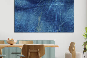Картина абстракция для офиса KIL Art Сине-голубой градиент с нежными разводами 75x50 см (1159-1)