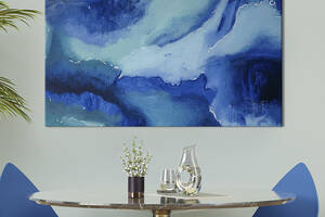 Картина абстракция для офиса KIL Art Сине-серый градиент 75x50 см (1180-1)