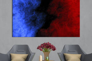 Картина абстракция для офиса KIL Art Синее и красное пламя 75x50 см (1053-1)