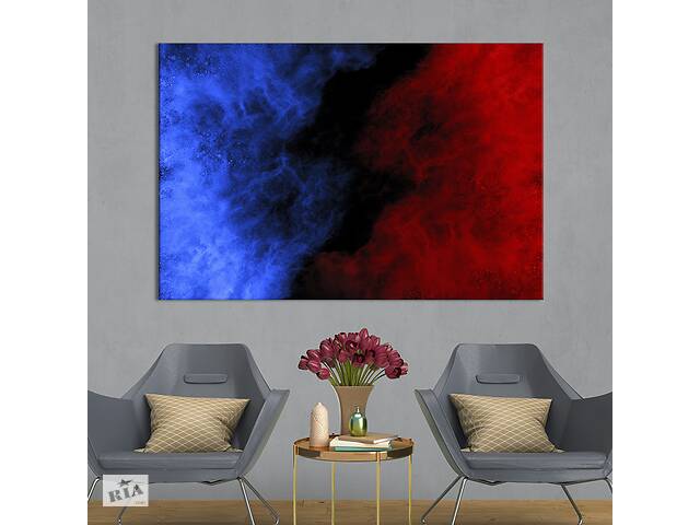 Картина абстракция для офиса KIL Art Синее и красное пламя 75x50 см (1053-1)