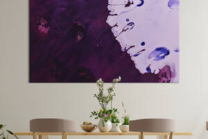 Картина абстракция для офиса KIL Art Темно-фиолетовый и нежно розовый градиенты 75x50 см (1129-1)