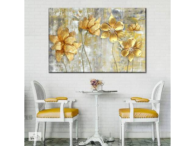 Картина Art Studio Shop Цветы в золоте 81x54 см (18)