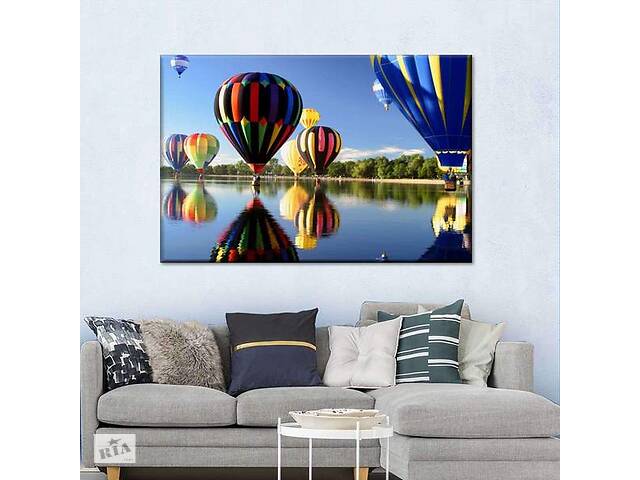 Картина Art Studio Shop Воздушные шары на поверхности озера 81x54 см (40)