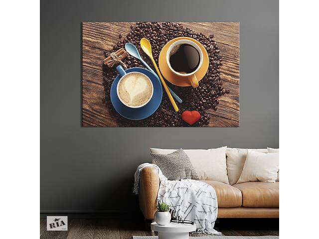 Картина для кухни KIL Art Две чашки свежесваренного кофе 75x50 см (1546-1)