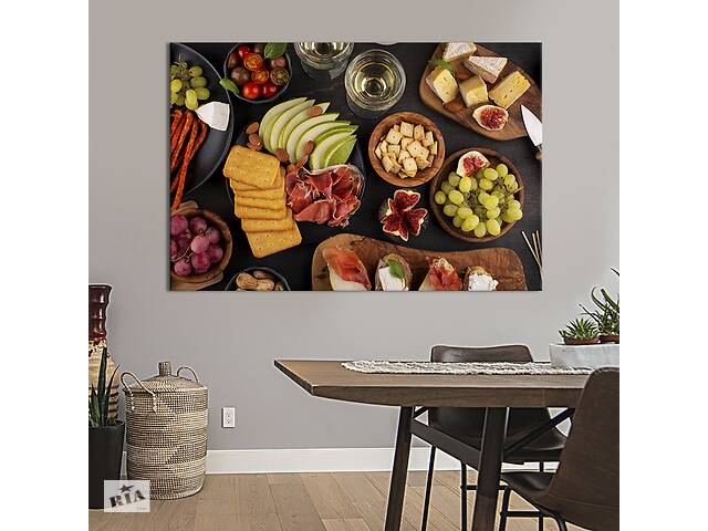 Картина для кухни KIL Art Фруктово-овощные и мясные закуски 75x50 см (1639-1)