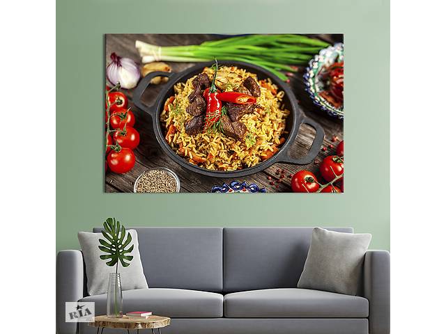 Картина для кухни KIL Art Готовый плов с красным мясом и перцем 51x34 см (1605-1)