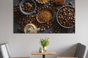 Картина для кухни KIL Art Кофейные зерна разных сортов 122x81 см (1554-1)