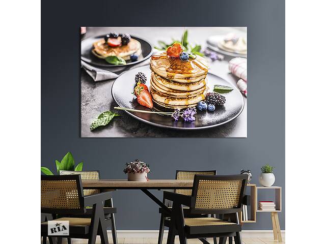 Картина для кухни KIL Art Панкейки с медом и фруктами 75x50 см (1609-1)
