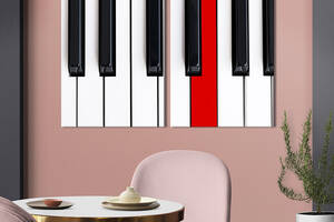 Картина диптих на холсте KIL Art для интерьера в гостиную Чёрно-белые клавиши пианино 71x51 см (531-2)