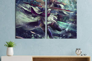 Картина диптих на холсте KIL Art для интерьера в гостиную спальню Cyberpunk girl 111x81 см (663-2)