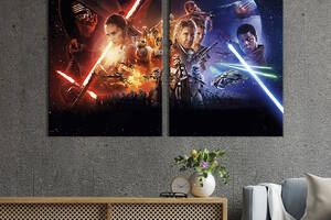 Картина диптих на холсте KIL Art для интерьера в гостиную спальню Star Wars: The Force Awakens 165x122 см (668-2)