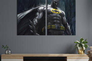Картина диптих на холсте KIL Art для интерьера в гостиную спальню The Batman 111x81 см (687-2)
