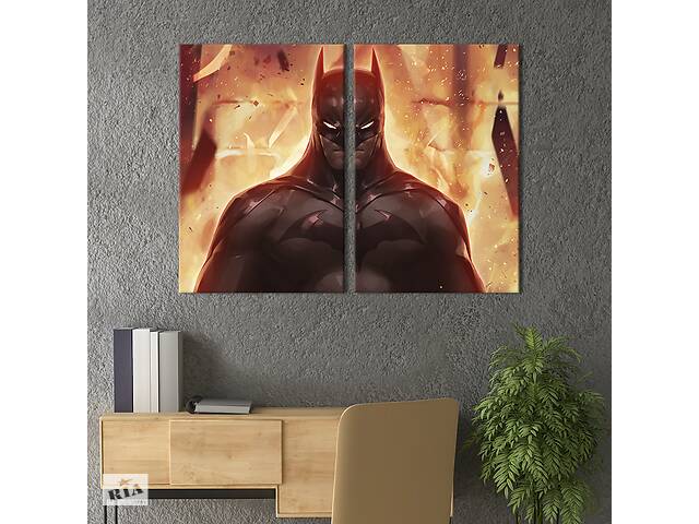 Картина диптих на холсте KIL Art для интерьера в гостиную спальню The Dark Knight 71x51 см (688-2)