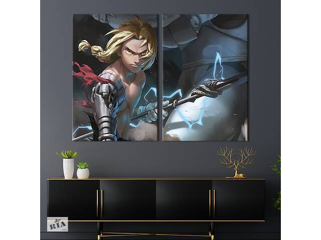 Картина диптих на холсте KIL Art для интерьера в гостиную спальню Fullmetal Alchemist Brotherhood 71x51 см (711-2)
