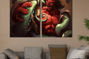 Картина диптих на холсте KIL Art для интерьера в гостиную спальню Hellboy 111x81 см (715-2)
