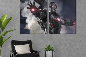 Картина диптих на холсте KIL Art для интерьера в гостиную спальню Супергерой Marvel Воитель 71x51 см (763-2)