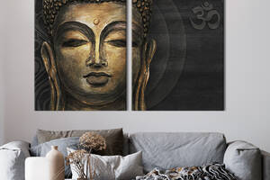 Картина диптих на холсте KIL Art для интерьера в гостиную спальню Многоликий Будда 165x122 см (80-2)